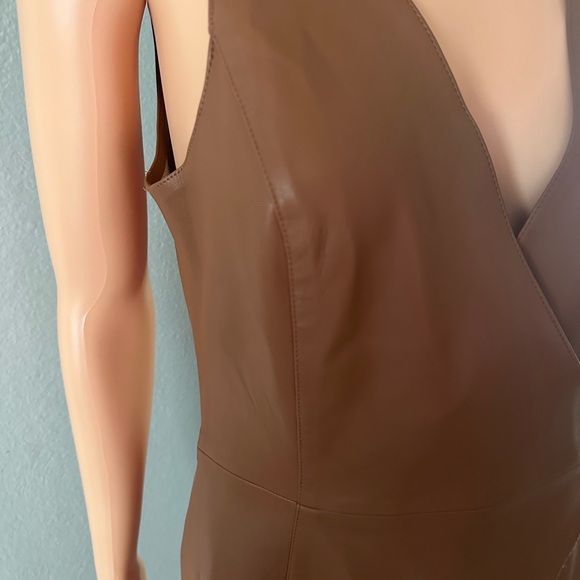 LAGENCE  $495 Amal buckle midi dress  Faux Leather size 4 - Picture 3 of 10